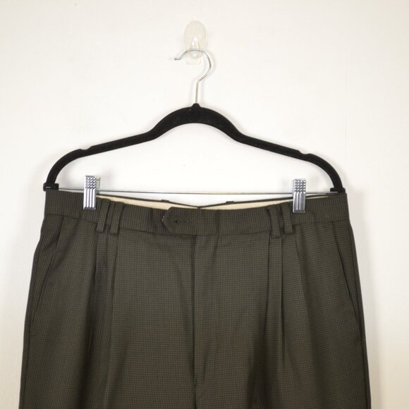 Bachrach Mens 42R Wool 2 Piece Suit Double Breasted Tweed Pleated Button Pockets - Picture 9 of 13